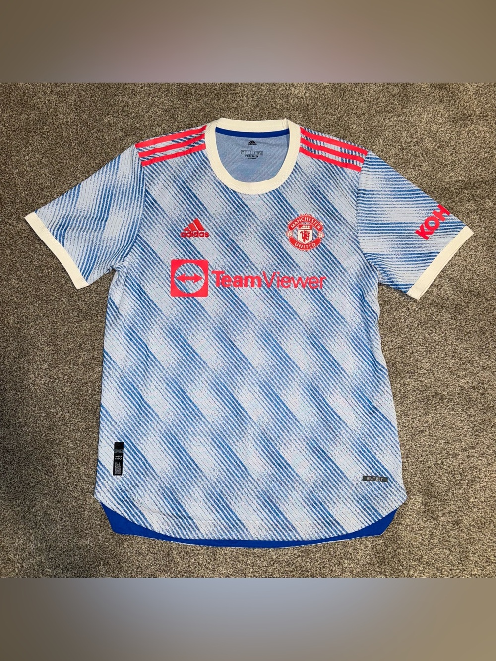 Adidas Manchester United Light Blue and Red Away Jersey
